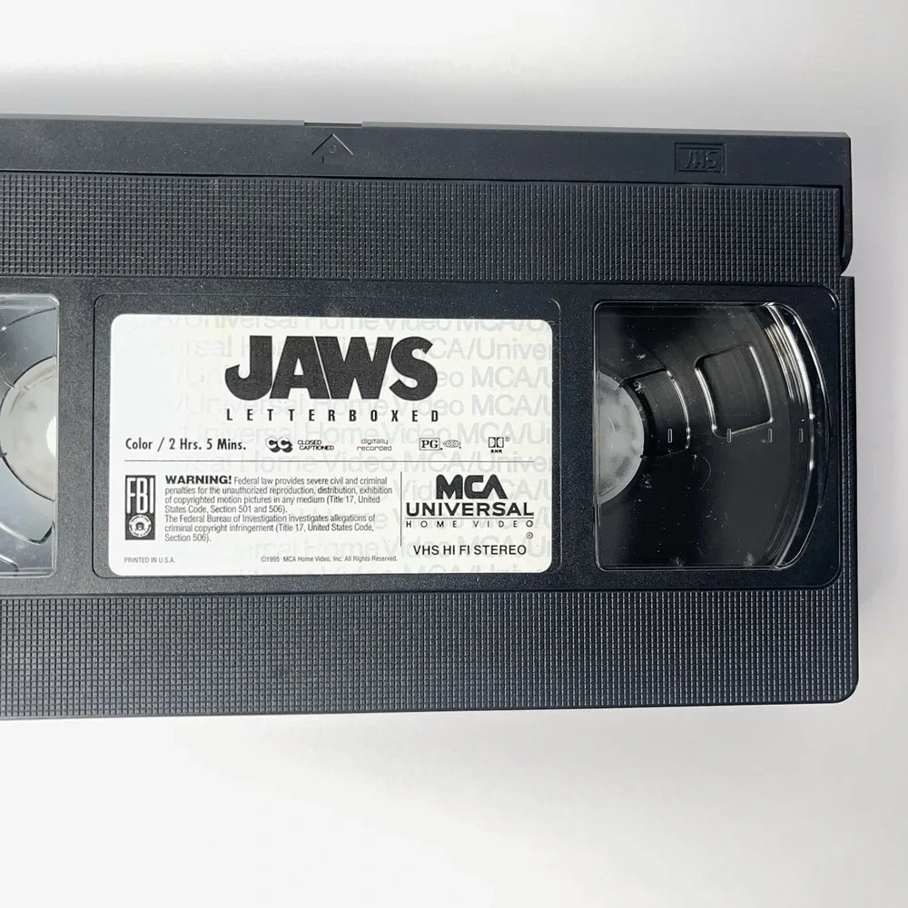 JAWS 1975 LETTERBOXED SPECIAL COLLECTOR'S EDITION VHS/STEVEN SPIELBERG HORROR!